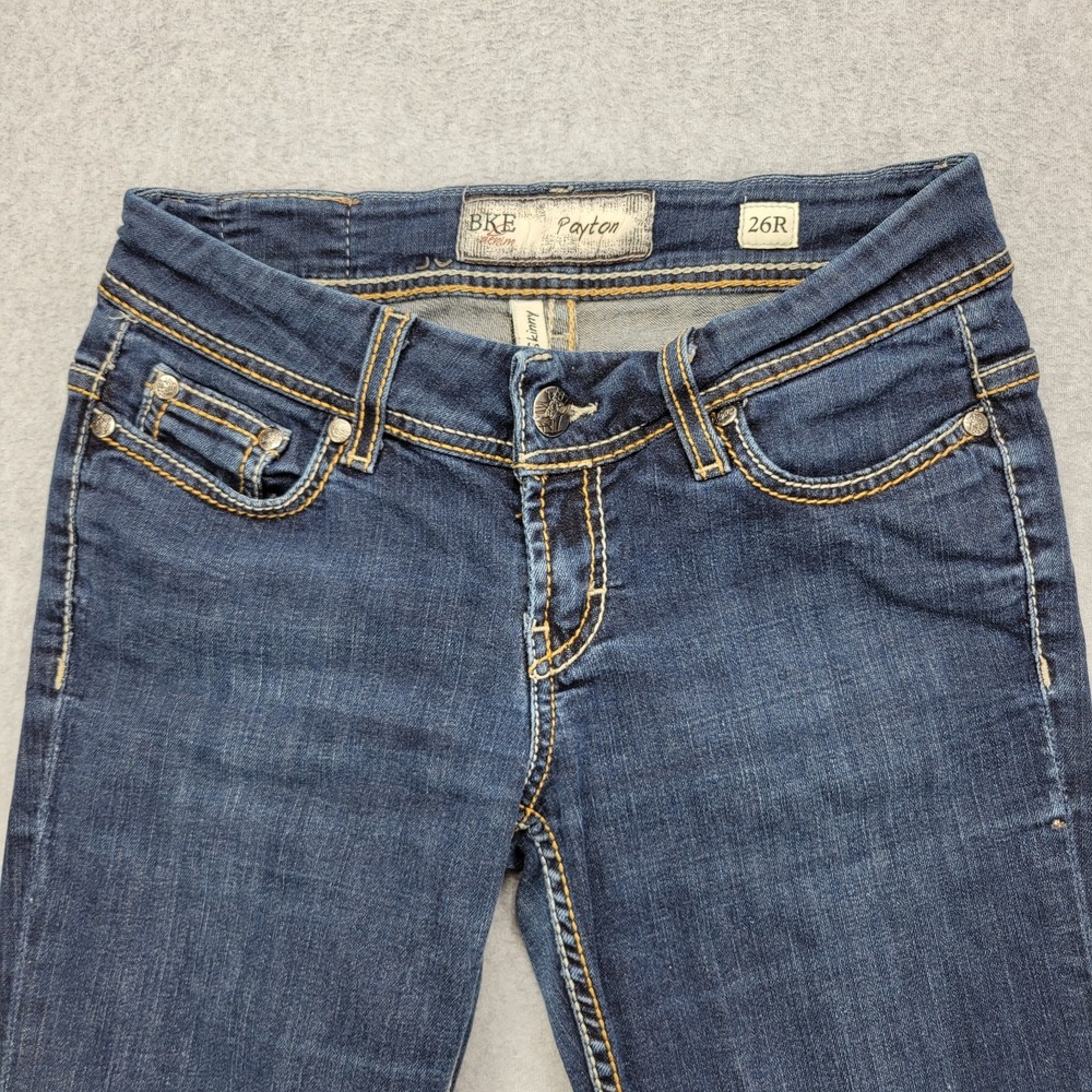 BKE Jeans Women's Size 26R Payton Skinny Fit Low Rise 26x31.5 Dark Wash Comfort‎ - Picture 2 of 9
